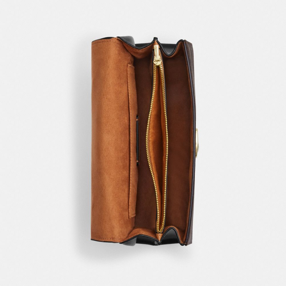 COACH®,Eliza Top Handle In Signature Canvas,,Inside View,Top View