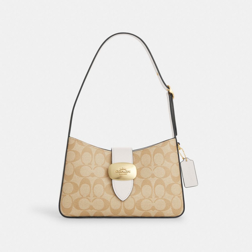 COACH®,Eliza Shoulder Bag In Signature Canvas,,Front View