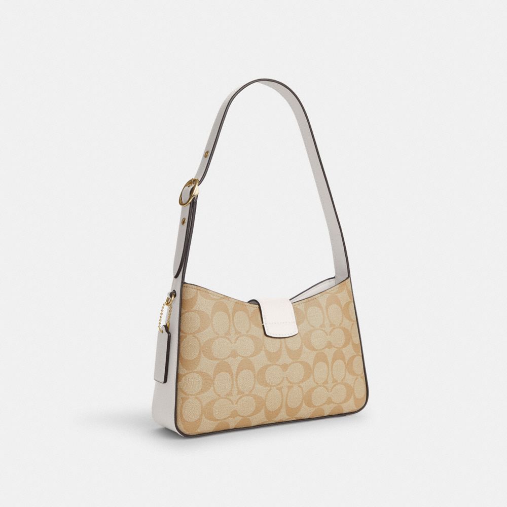 COACH®,Eliza Shoulder Bag In Signature Canvas,,Angle View