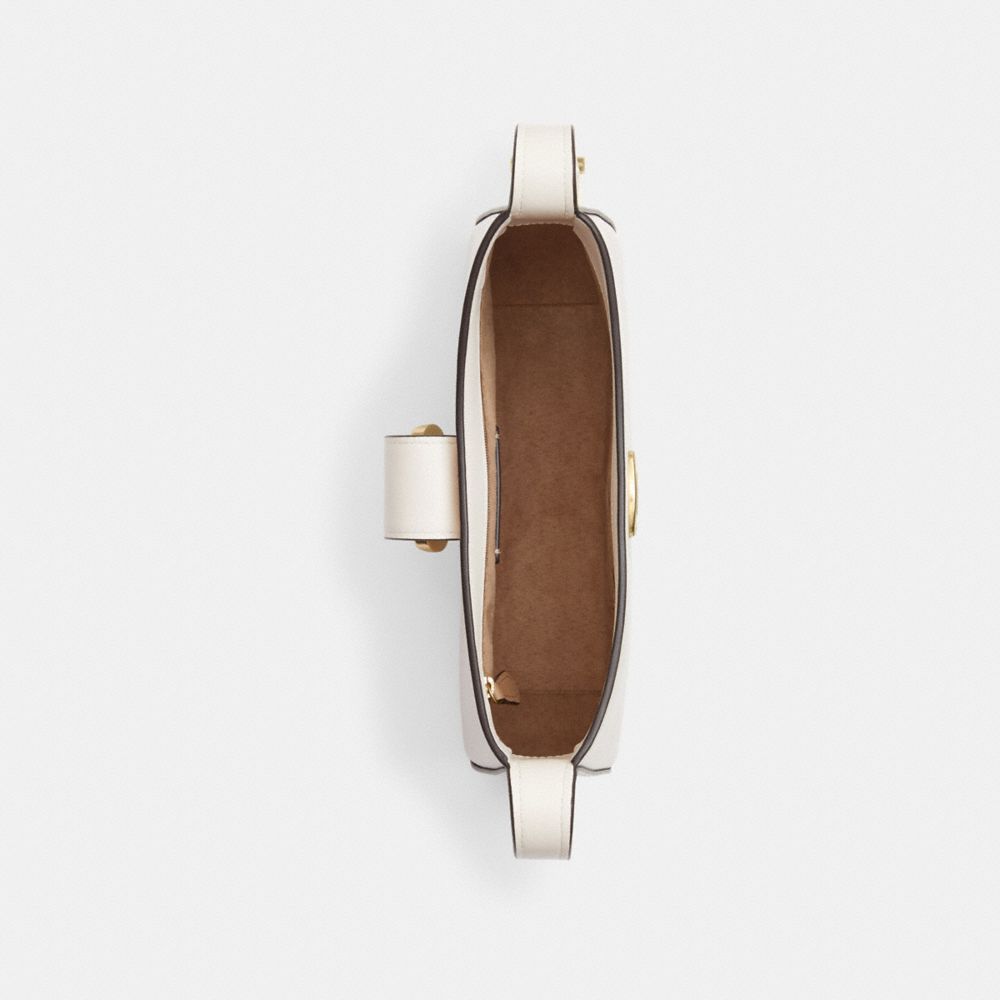 COACH®,PORTÉ-ÉPAULE ELIZA,PITONE LUCIDO,Or/Craie,Inside View,Top View
