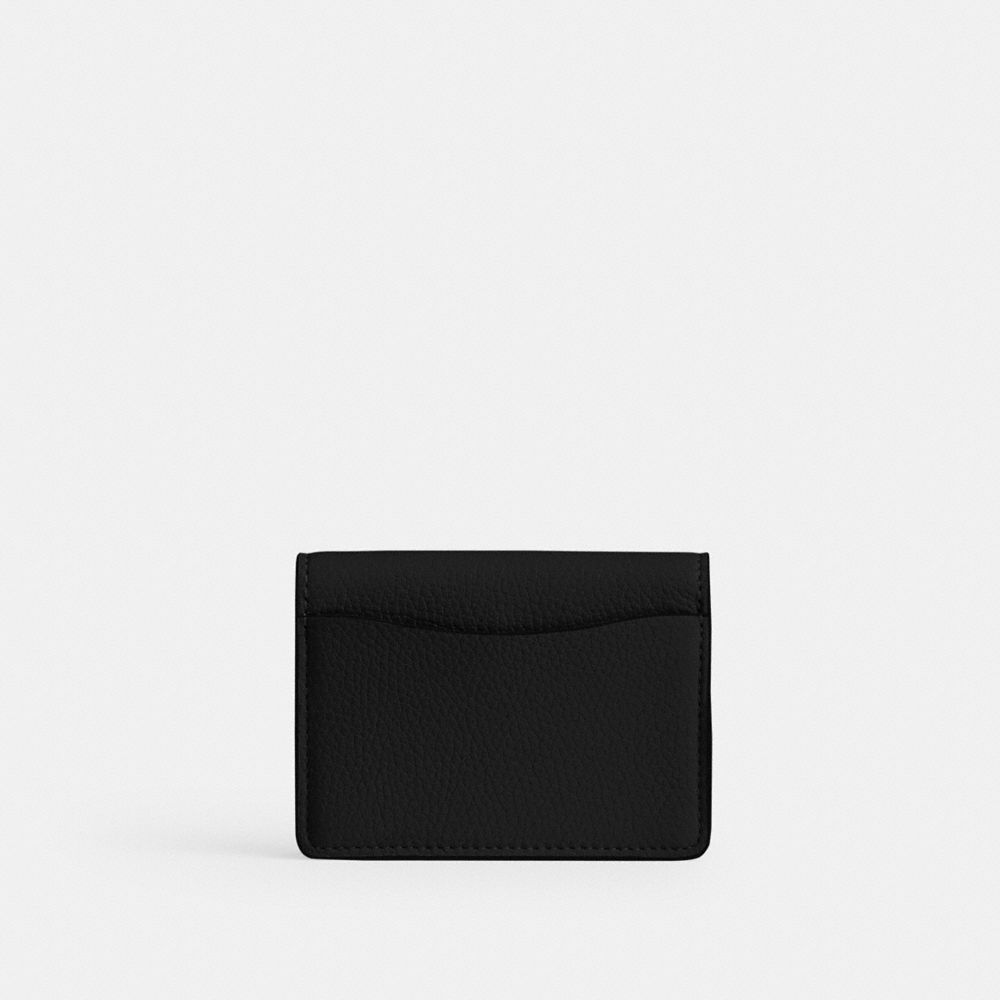 COACH®,Essential Half Flap Card Case,Leather,Crossbody,Card Case,Metal,Logo,Gold Metal,Casual,,Back View
