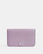 COACH®,ESSENTIAL SLIM CARD CASE IN COLORBLOCK,Mini,Silver/Soft Purple Multi,Front View