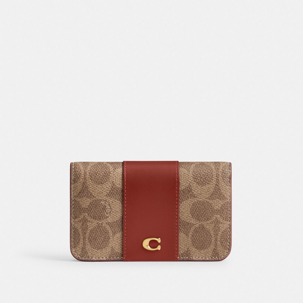 Essential Small Zip Around Card Case In Signature Canvas | COACH®