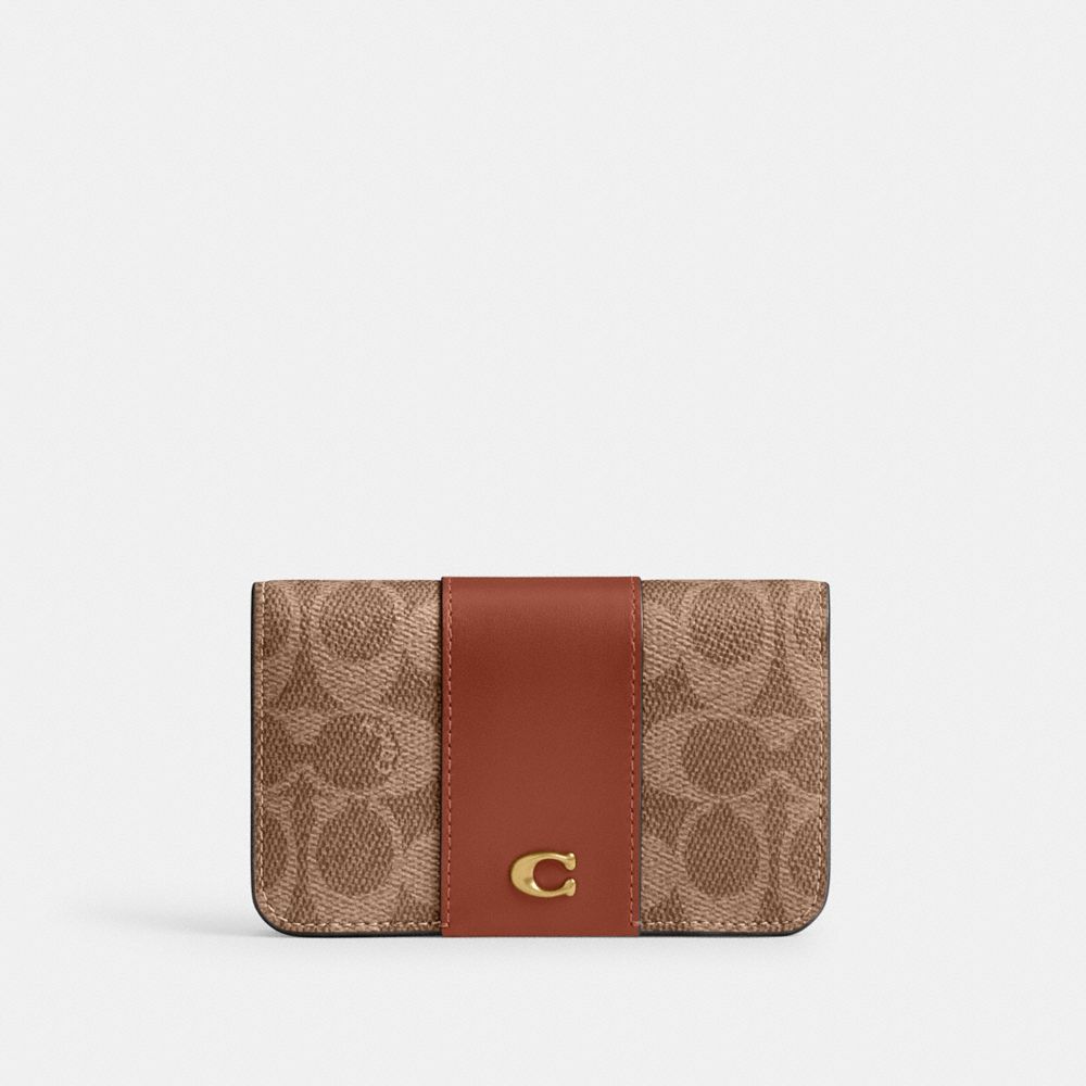 Coach Essential Slim Card Case In Signature Canvas In Multi
