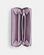 COACH®,ACCORDION ZIP WALLET,Mini,Silver/Soft Purple,Inside View,Top View