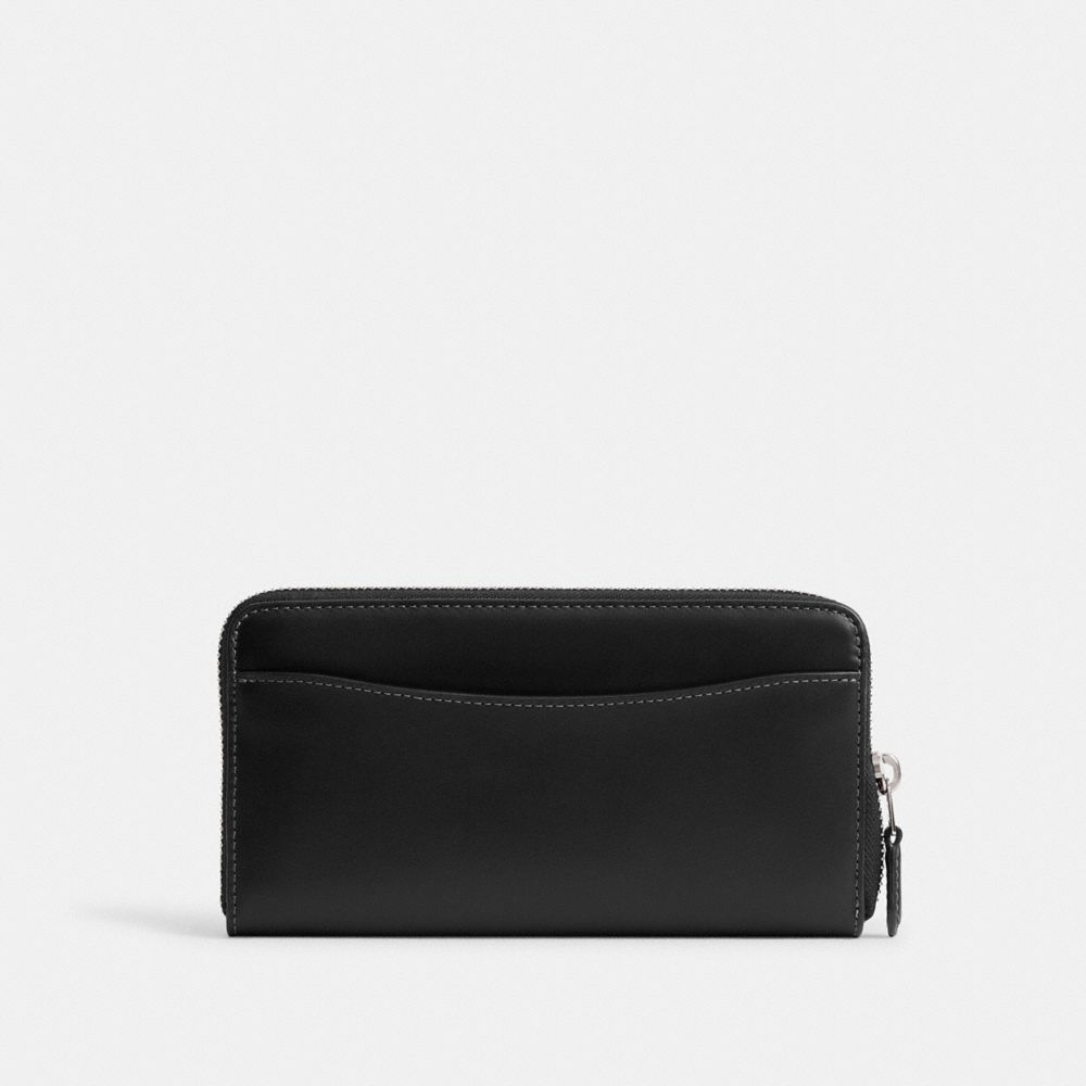 Coach Accordion Zip Wallet In Silver/black