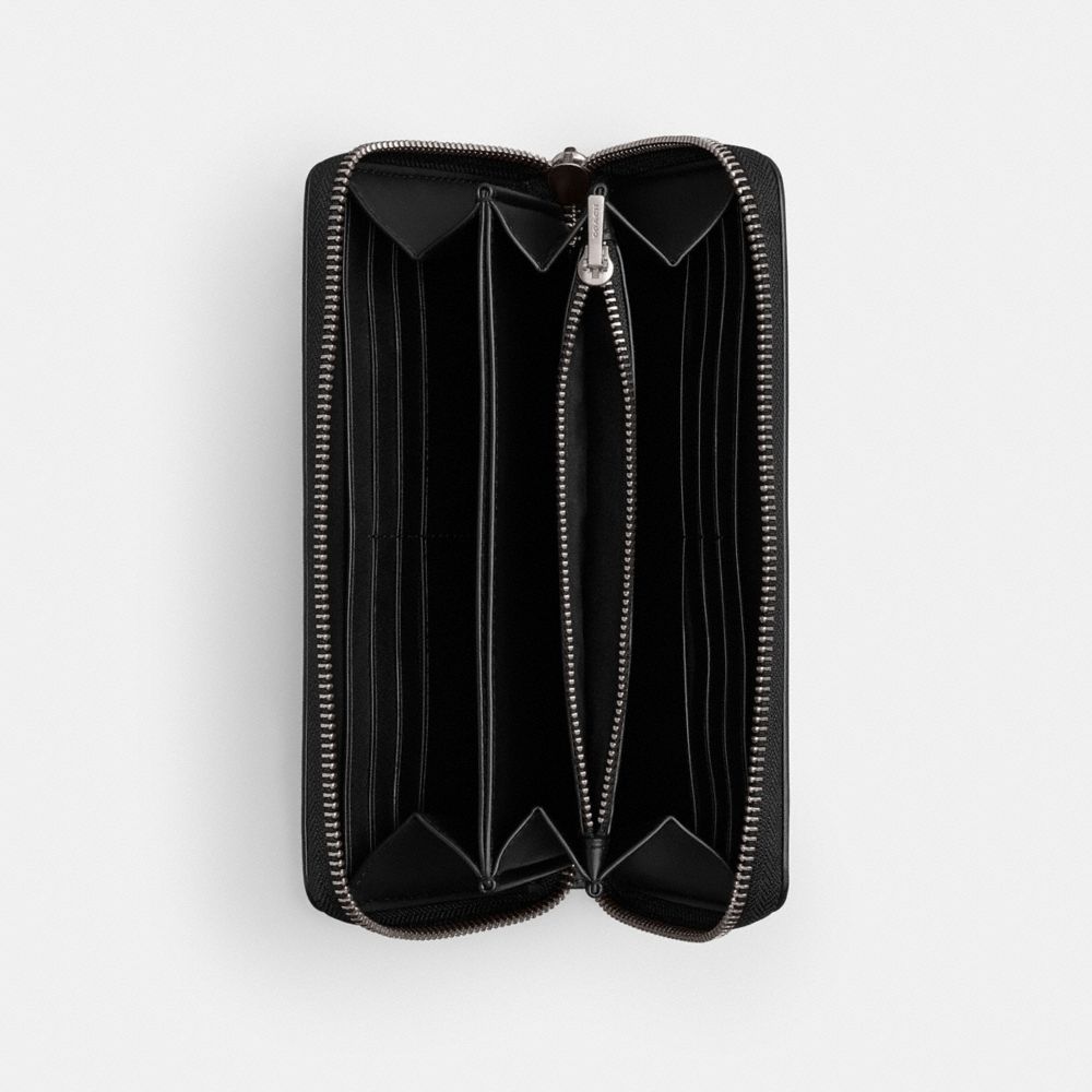 Coach Accordion Zip Wallet In Silver/black