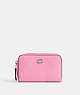 COACH®,ESSENTIAL SMALL ZIP AROUND CARD CASE,Mini,Silver/Vivid Pink,Front View