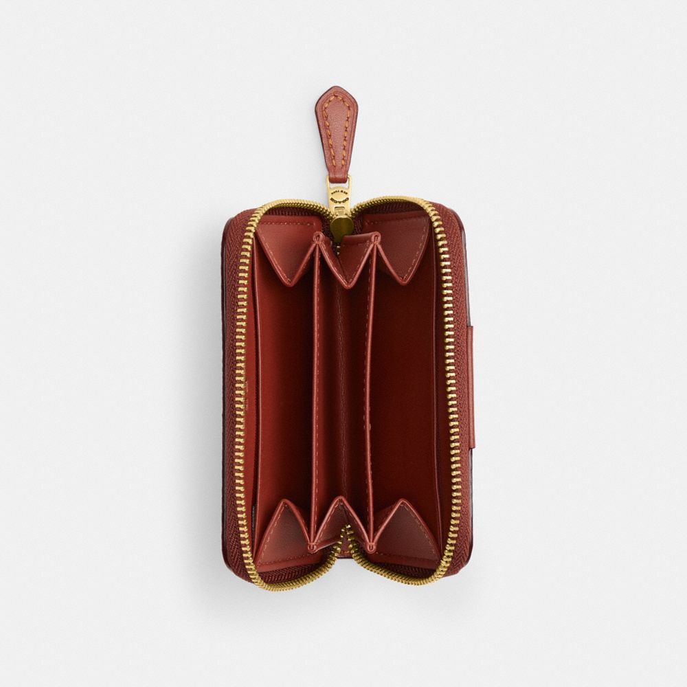 Essential Small Zip Around Card Case In Signature Canvas