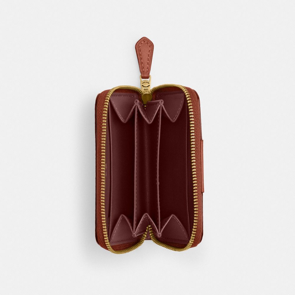Coach Essential Small Zip Around Card Case In Signature Canvas In Multi