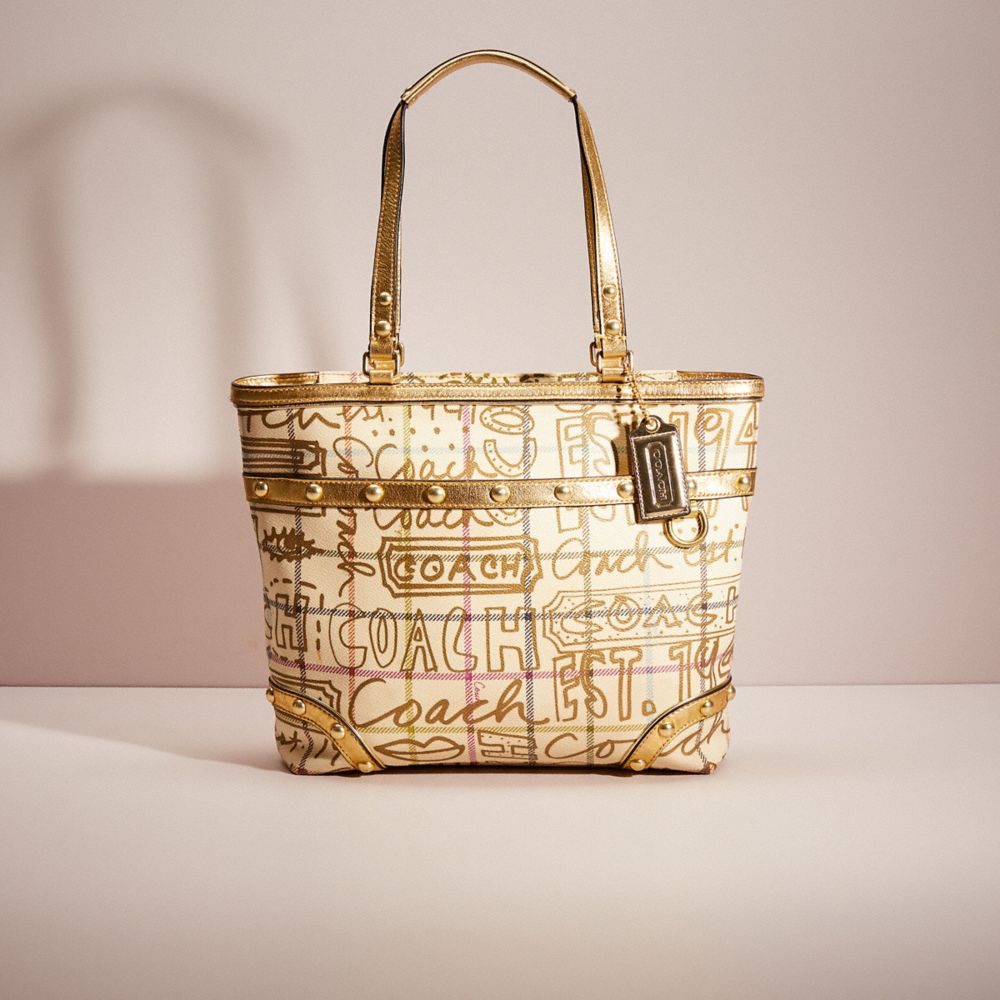 Gold store coach tote