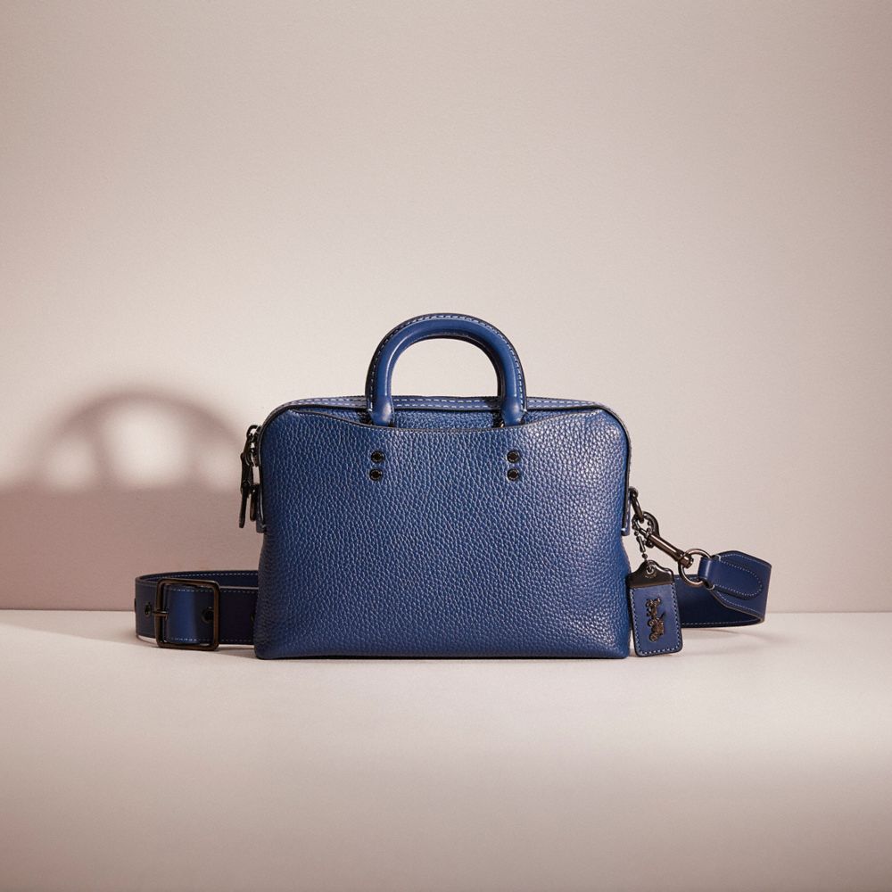 COACH®,RESTORED ROGUE SLIM BRIEF 25,Deep Blue,Front View