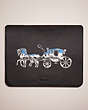 COACH®,RESTORED TABLET SLEEVE WITH HORSE AND CARRIAGE,Leather,Black,Front View