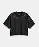COACH®,BUY NOW LIP PRINT CROPPED T-SHIRT,Black,Front View