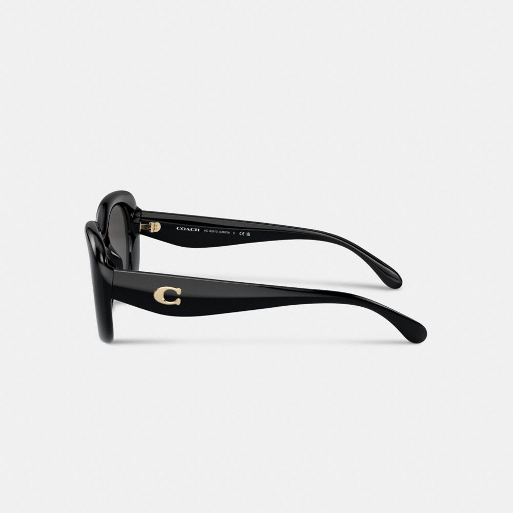 Coach Pillow Tabby Round Sunglasses In Black