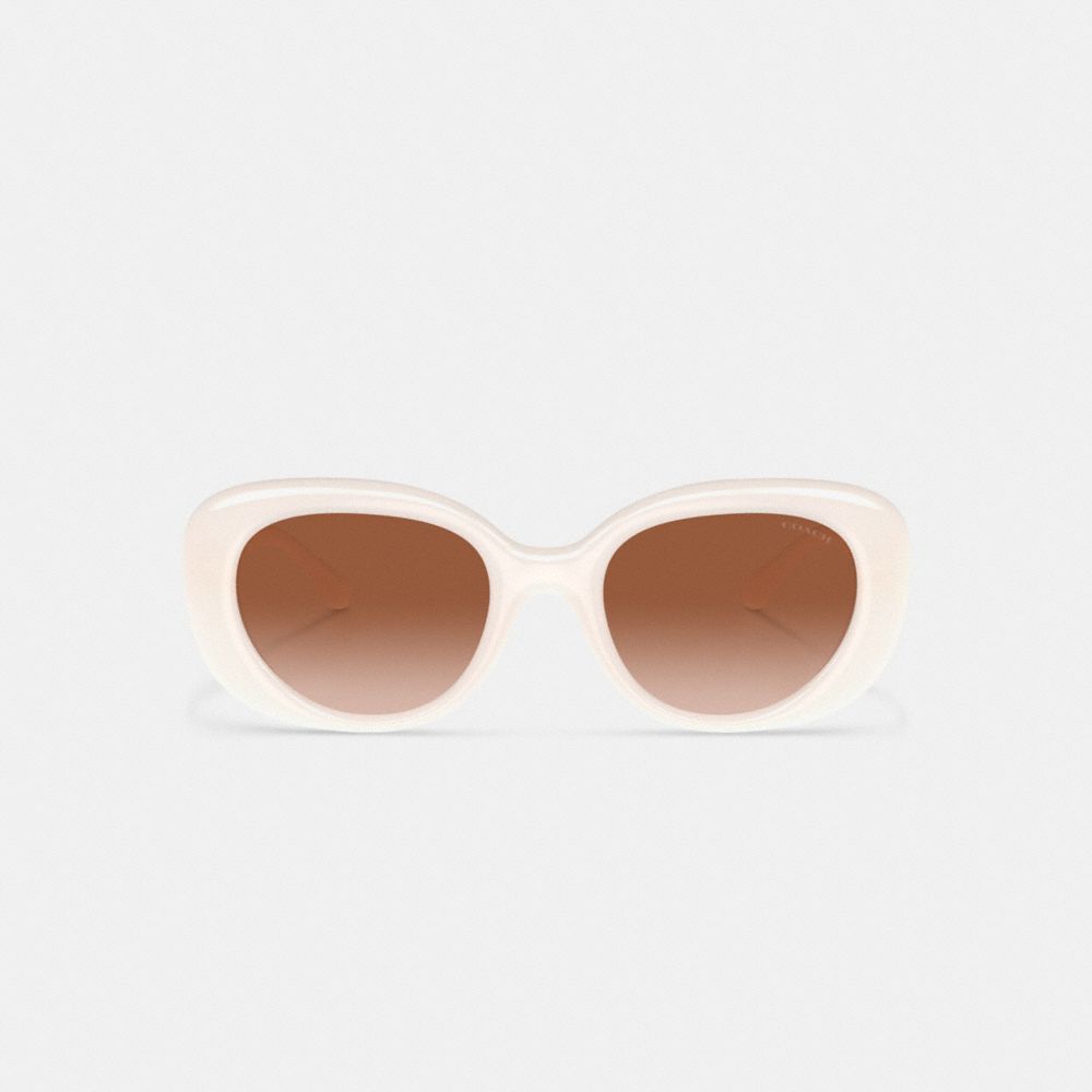 COACH®,PILLOW TABBY ROUND SUNGLASSES,Milky Ivory,Inside View,Top View