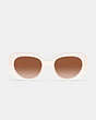 COACH®,PILLOW TABBY ROUND SUNGLASSES,Milky Ivory,Inside View,Top View