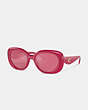 COACH®,PILLOW TABBY ROUND SUNGLASSES,Magenta,Front View