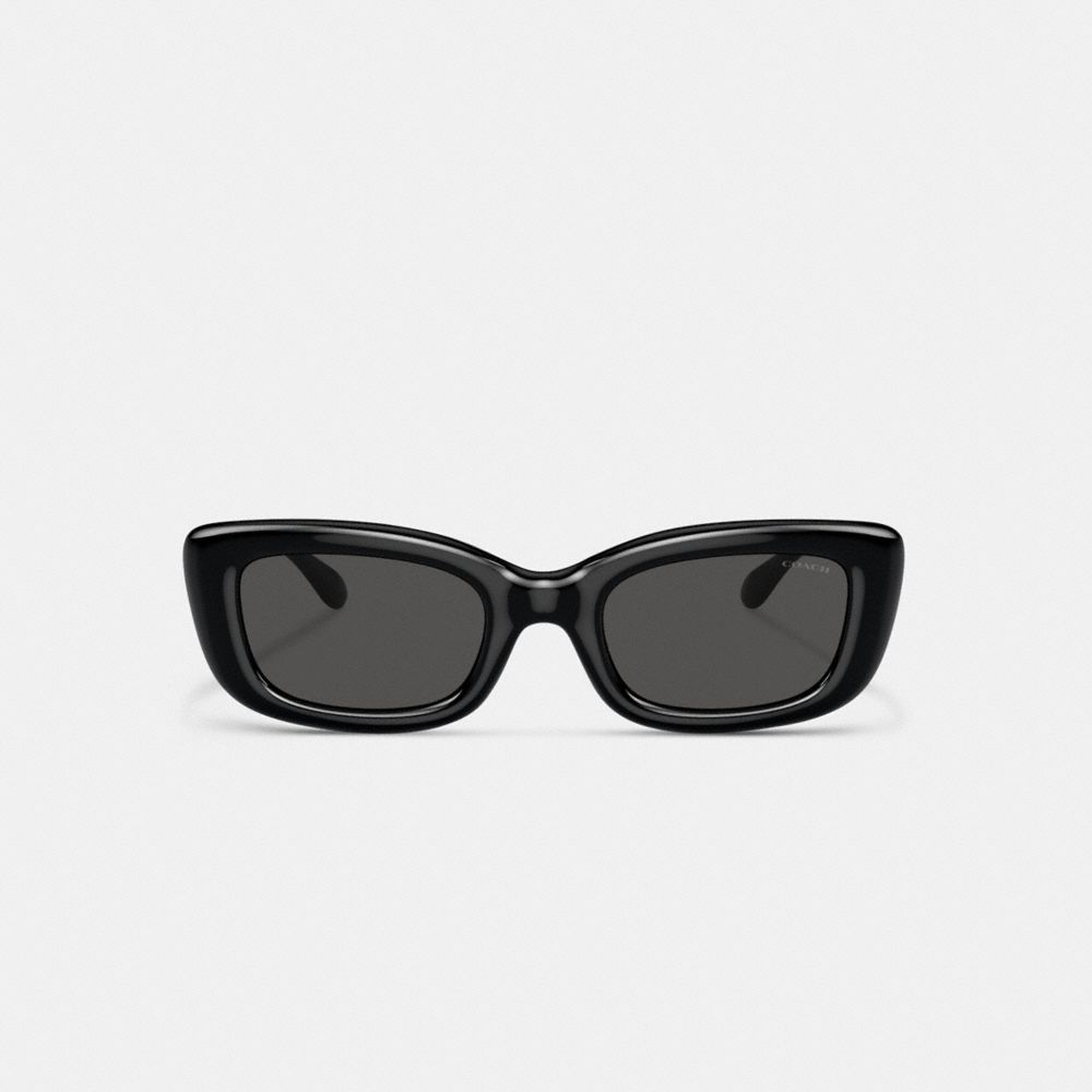 Coach Pillow Tabby Narrow Rectangle Sunglasses In Black