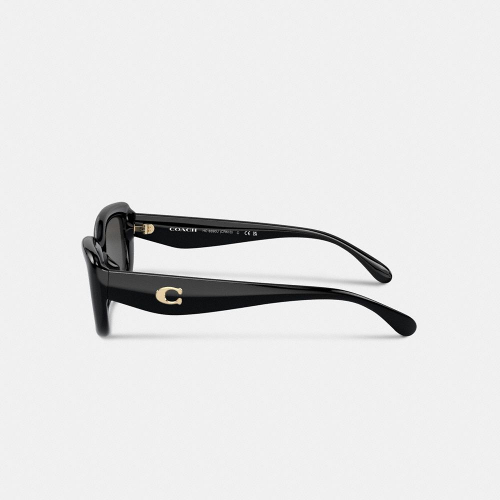 Coach Pillow Tabby Narrow Rectangle Sunglasses In Black