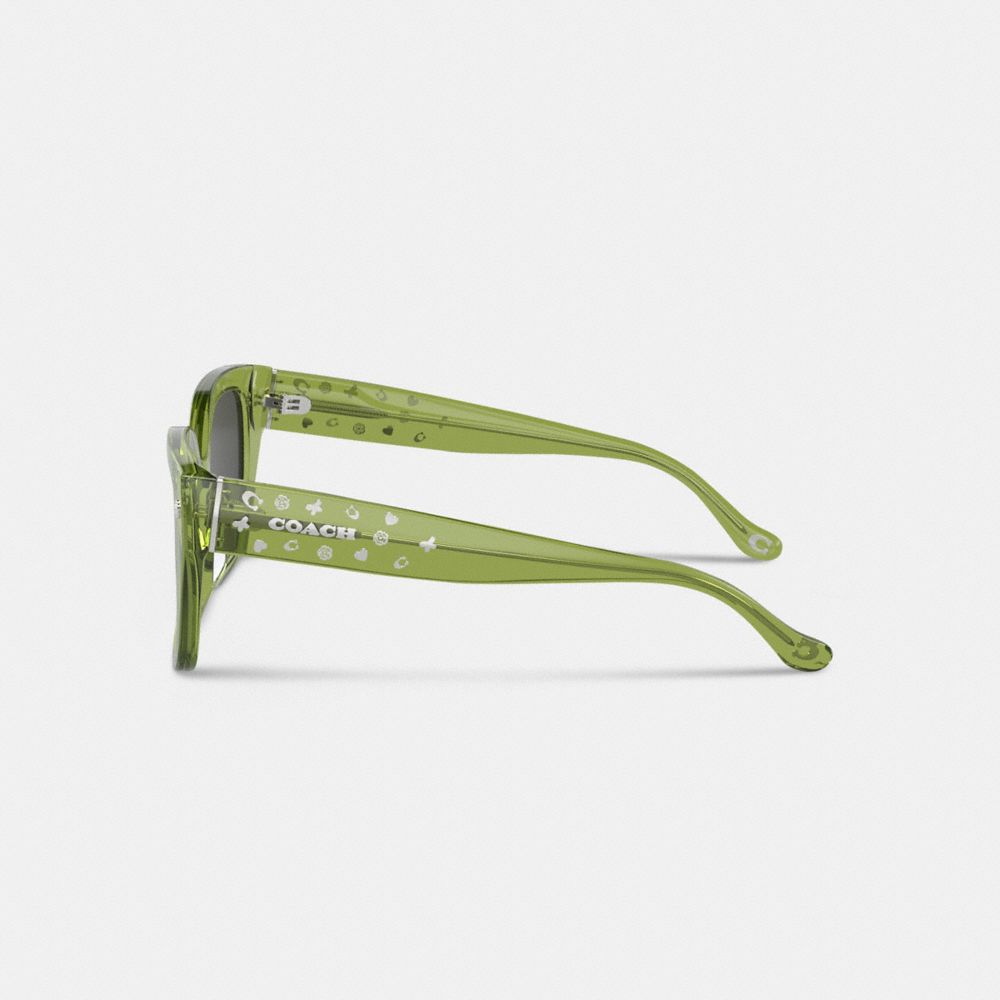 Shop Coach Charms Oversized Square Sunglasses In Green