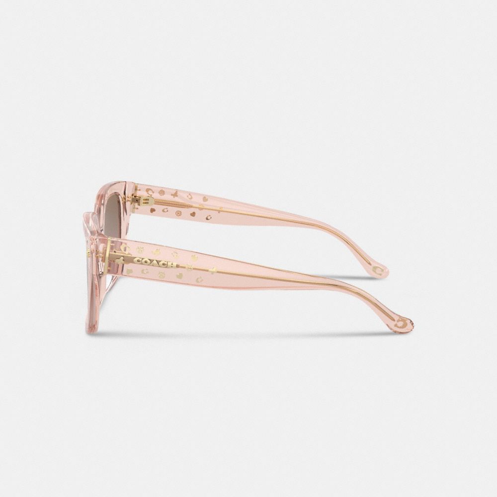 COACH®,Charms Oversized Square Sunglasses,Square,Metal,Logo,Integrated Nose Pads,Casual,Multi Color,Alternate View