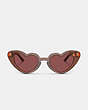 COACH®,CHARMS HEART SUNGLASSES,Transparent Brown,Inside View,Top View