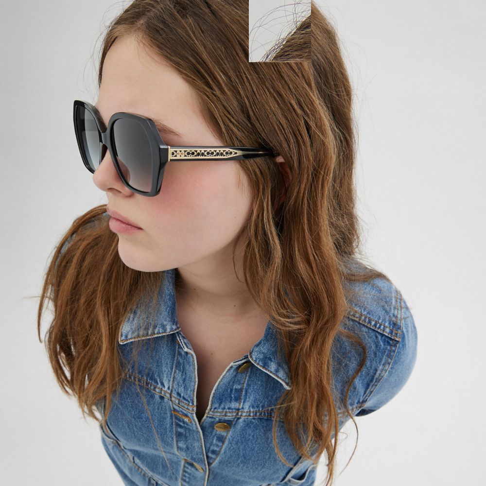 Coach Signature Ombré Geometric Square Sunglasses — фото 2