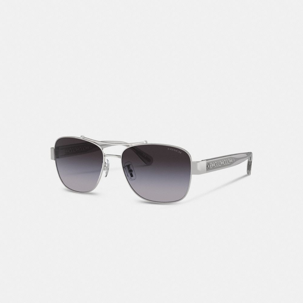 COACH Signature Ombre Narrow Pilot Sunglasses