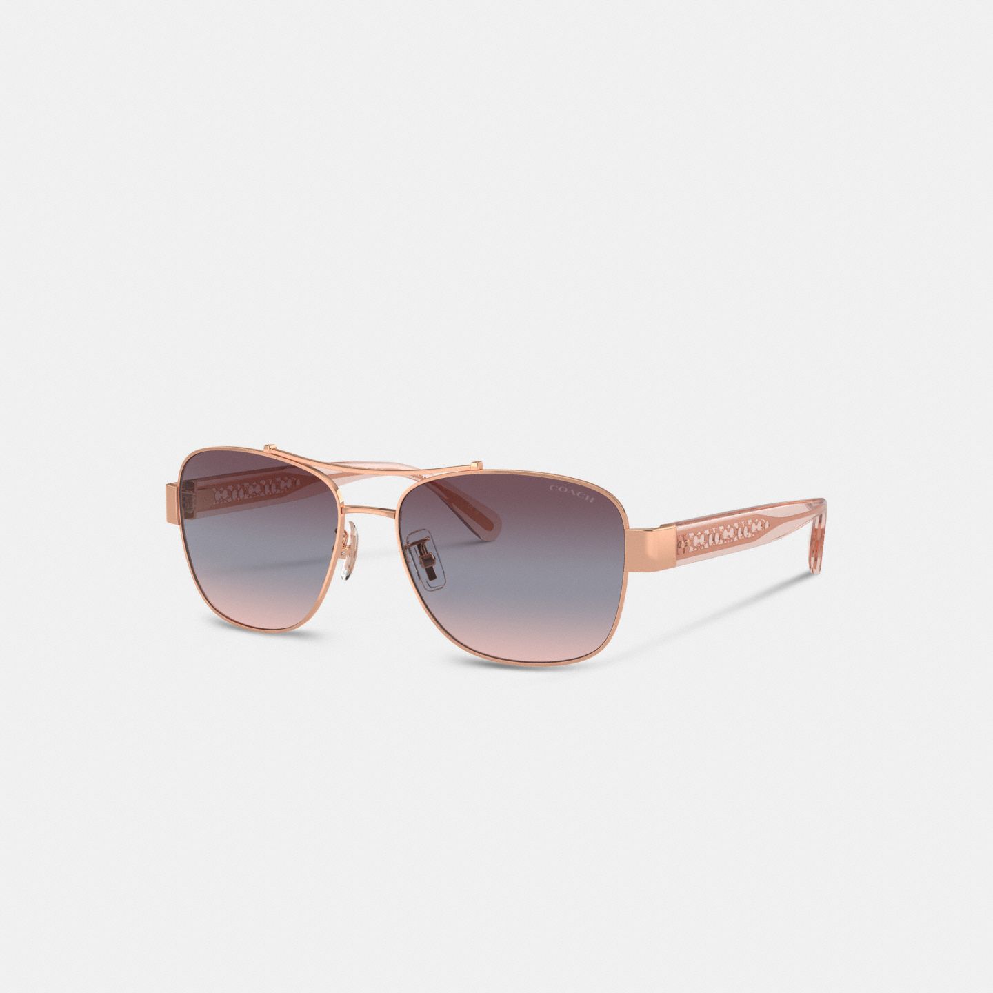 Солнцезащитные очки Coach Signature Ombré Narrow Pilot Sunglasses, цвет: Фиолетовый градиентный — фото 1
