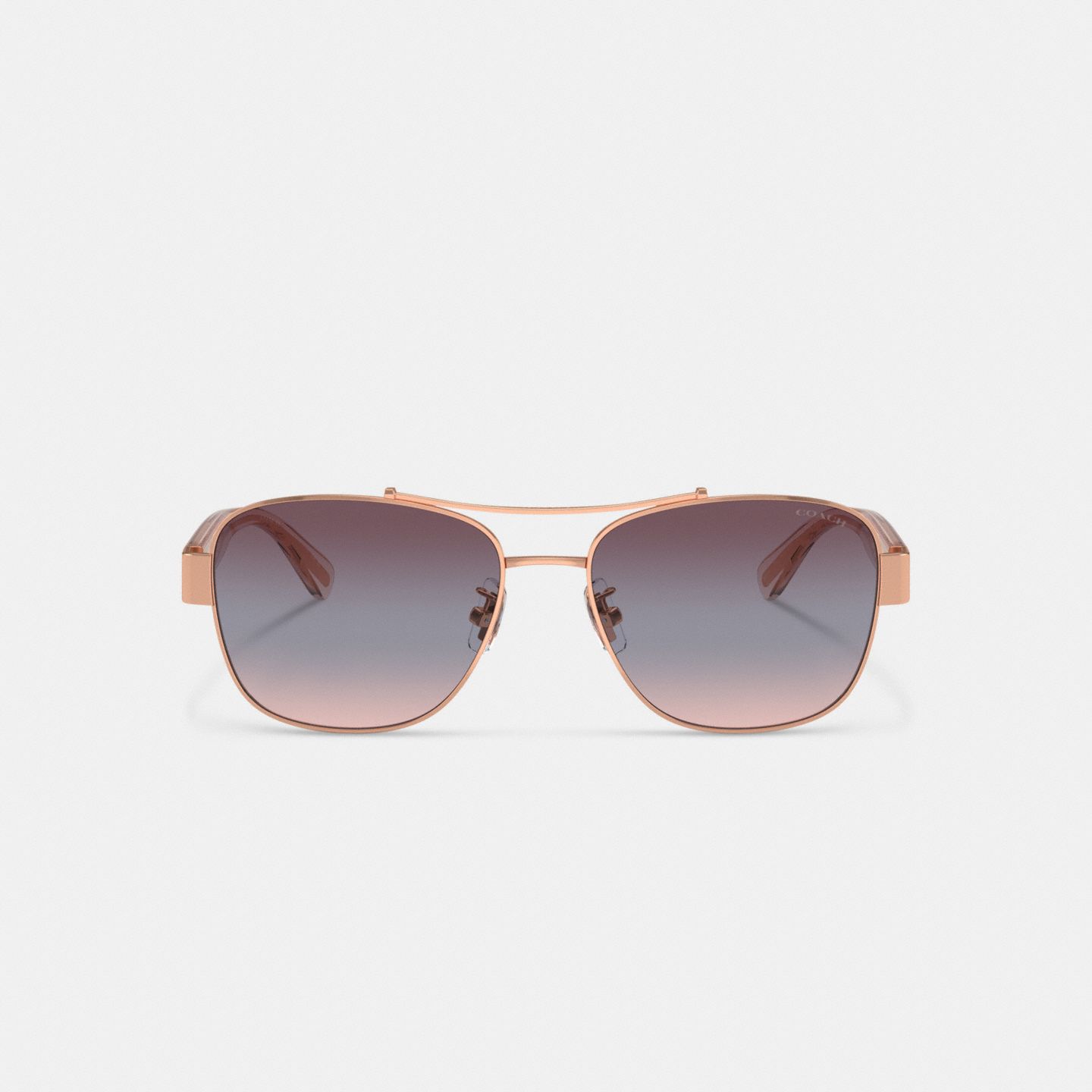 Солнцезащитные очки Coach Signature Ombré Narrow Pilot Sunglasses, цвет: Фиолетовый градиентный — фото 3