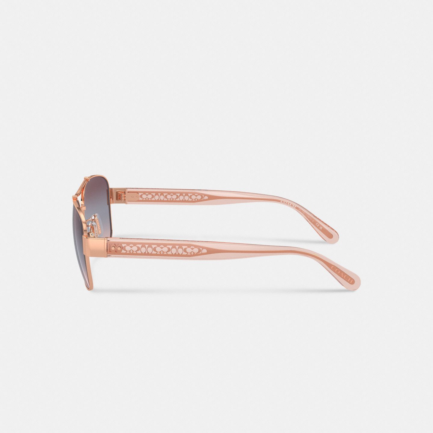 Солнцезащитные очки Coach Signature Ombré Narrow Pilot Sunglasses, цвет: Фиолетовый градиентный — фото 4
