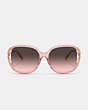 COACH®,BANDIT OVERSIZED SQUARE SUNGLASSES,Pink/Rose Gold,Inside View,Top View
