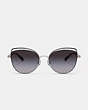COACH®,BANDIT WIRE OVAL SUNGLASSES,Grey Gradient,Inside View,Top View