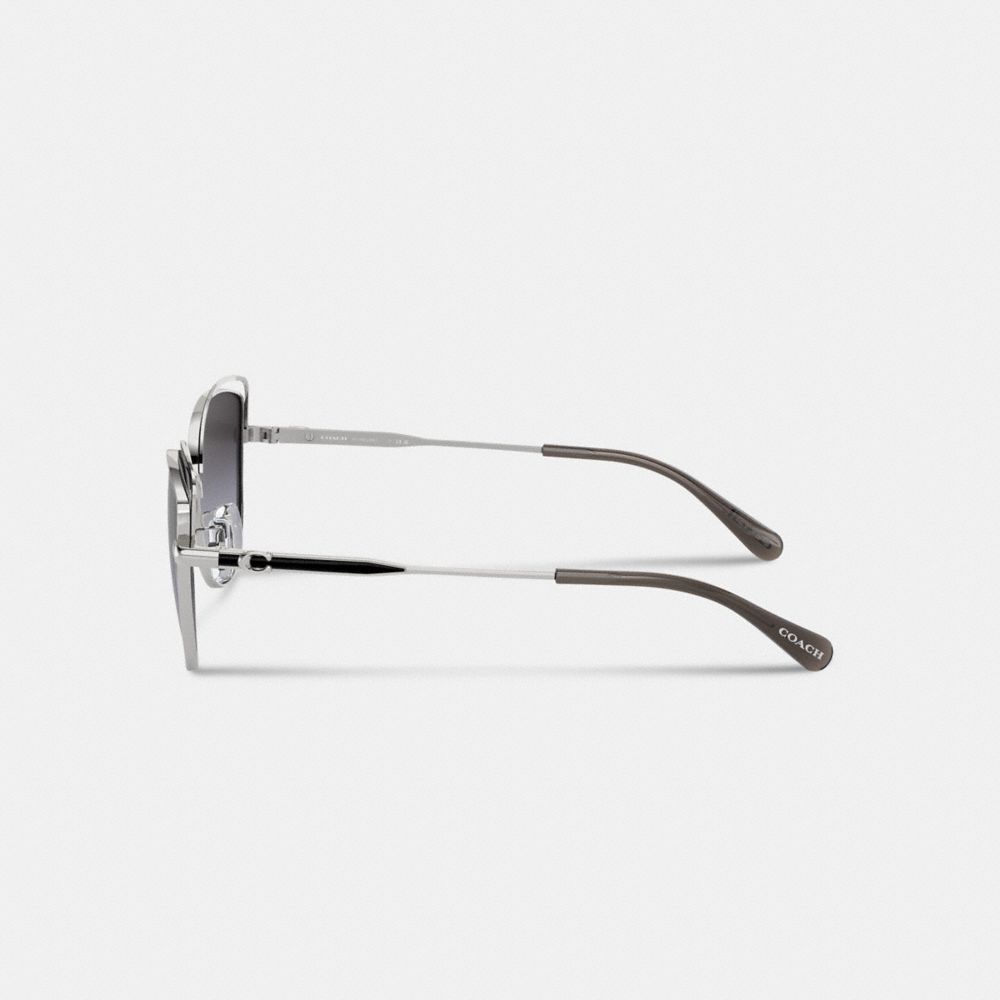 Coach Bandit Wire Oval Sunglasses In Grey Gradient