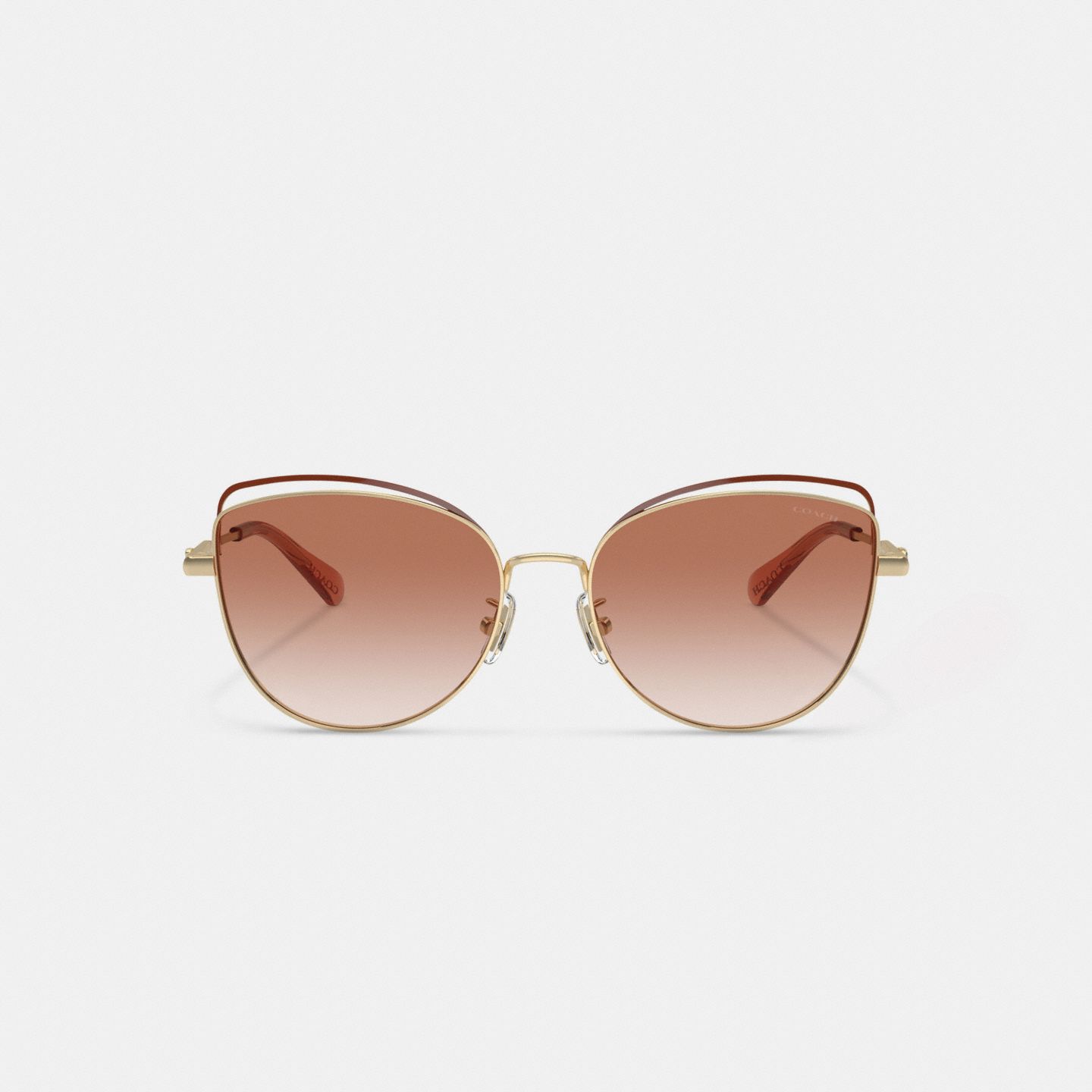 Женские солнцезащитные очки Coach Bandit Wire Oval, цвет: Розовый / Коричневый — фото 3