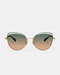 COACH®,BANDIT WIRE OVAL SUNGLASSES,Green Yellow Gradient,Inside View,Top View