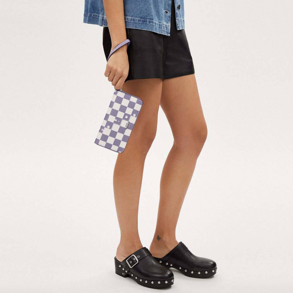 COACH®,Long Zip Around Wallet With Checkerboard Print,,Detail View