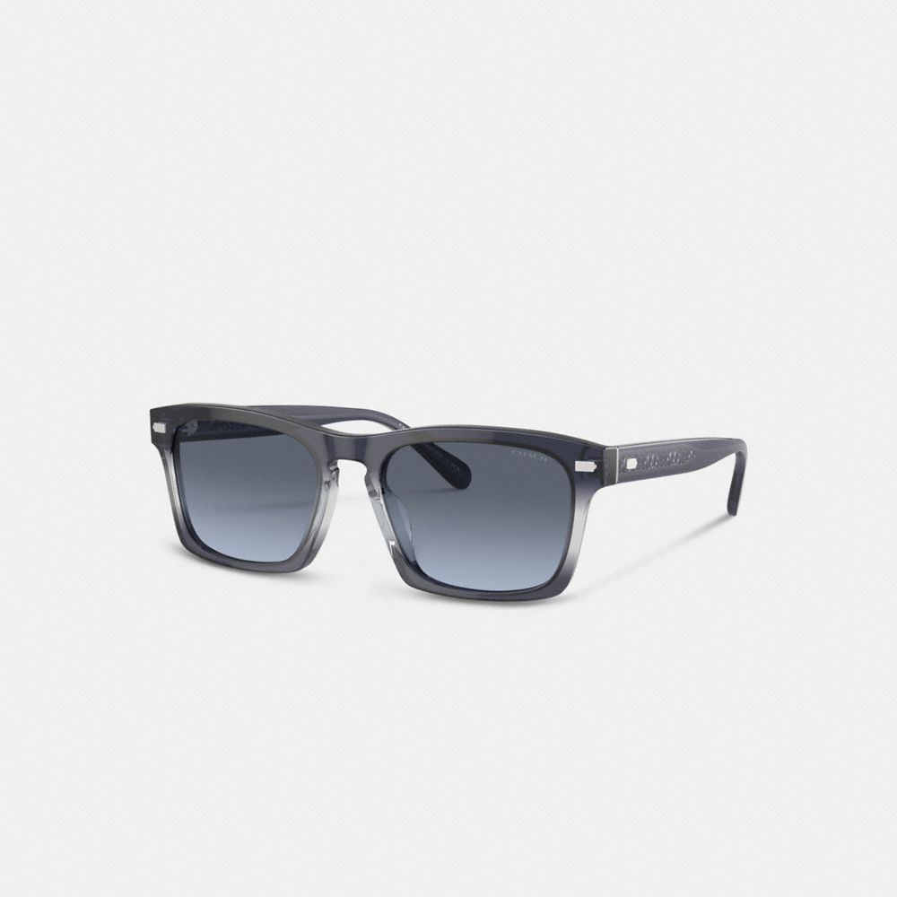 COACH®,KEYHOLE SQUARE SUNGLASSES,Blue Gradient,Front View