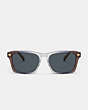 COACH®,KEYHOLE SQUARE SUNGLASSES,Brown Blue Grey Gradient,Inside View,Top View