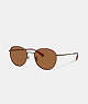 COACH®,METAL WINDSOR ROUND SUNGLASSES,Amber,Front View