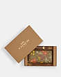 COACH®,BOXED LONG ZIP AROUND WALLET IN SIGNATURE CANVAS WITH FLORAL PRINT,pvc,Mini,Gold/Khaki Multi,Front View