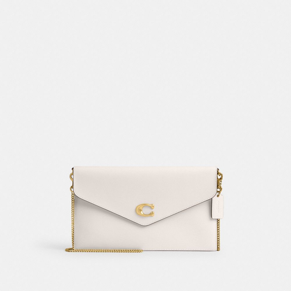 COACH®,ESSENTIAL CLUTCH,Calf Leather,Mini,Brass/Chalk,Front View image number 0