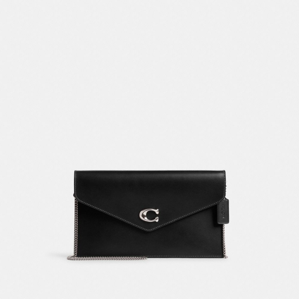 COACH®,ESSENTIAL CLUTCH,Mini,Silver/Black,Front View