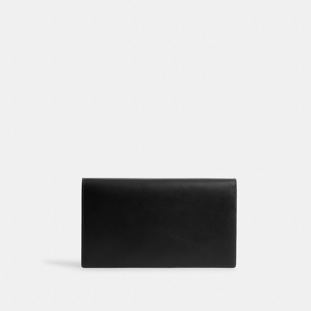 COACH®,POCHETTE ESSENTIAL,Cuir de veau,Argent/Noir,Back View