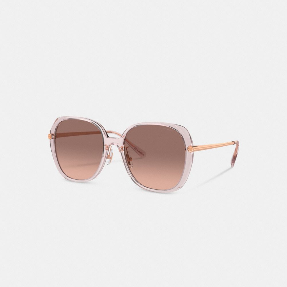 Coach Sculpted Tea Rose Round Sunglasses