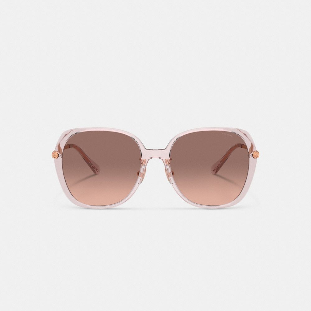 Coach Sculpted Tea Rose Round Sunglasses