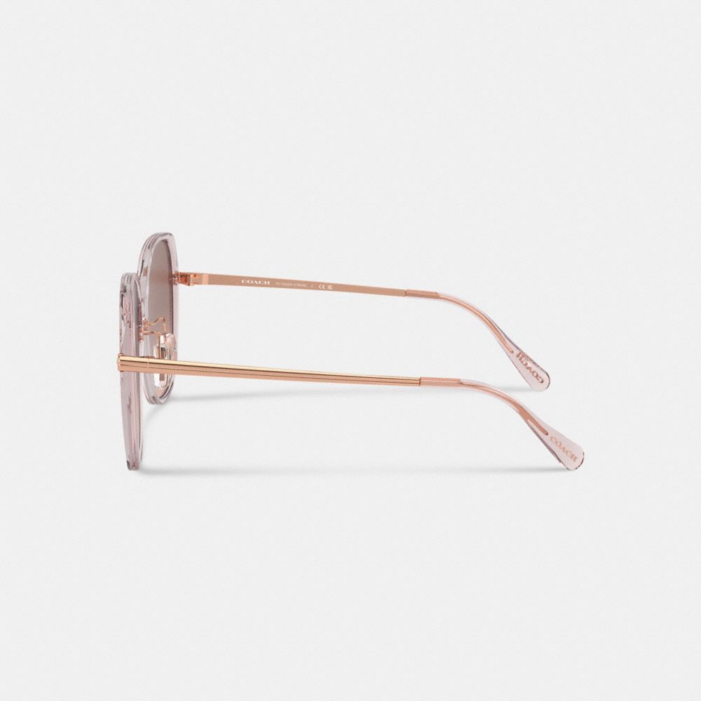 Coach Sculpted Tea Rose Round Sunglasses
