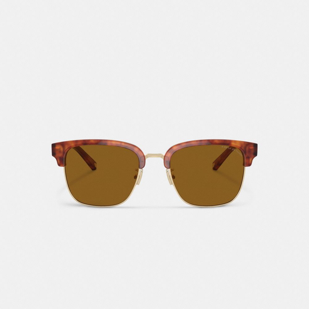 COACH®,RETRO SUNGLASSES,Brown,Inside View,Top View