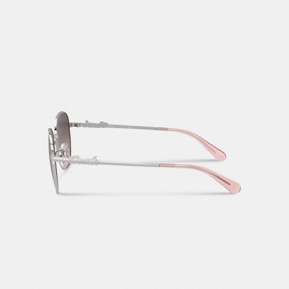 COACH®,Coach Script Round Sunglasses,Round,Logo,Casual,Multi Color,Alternate View